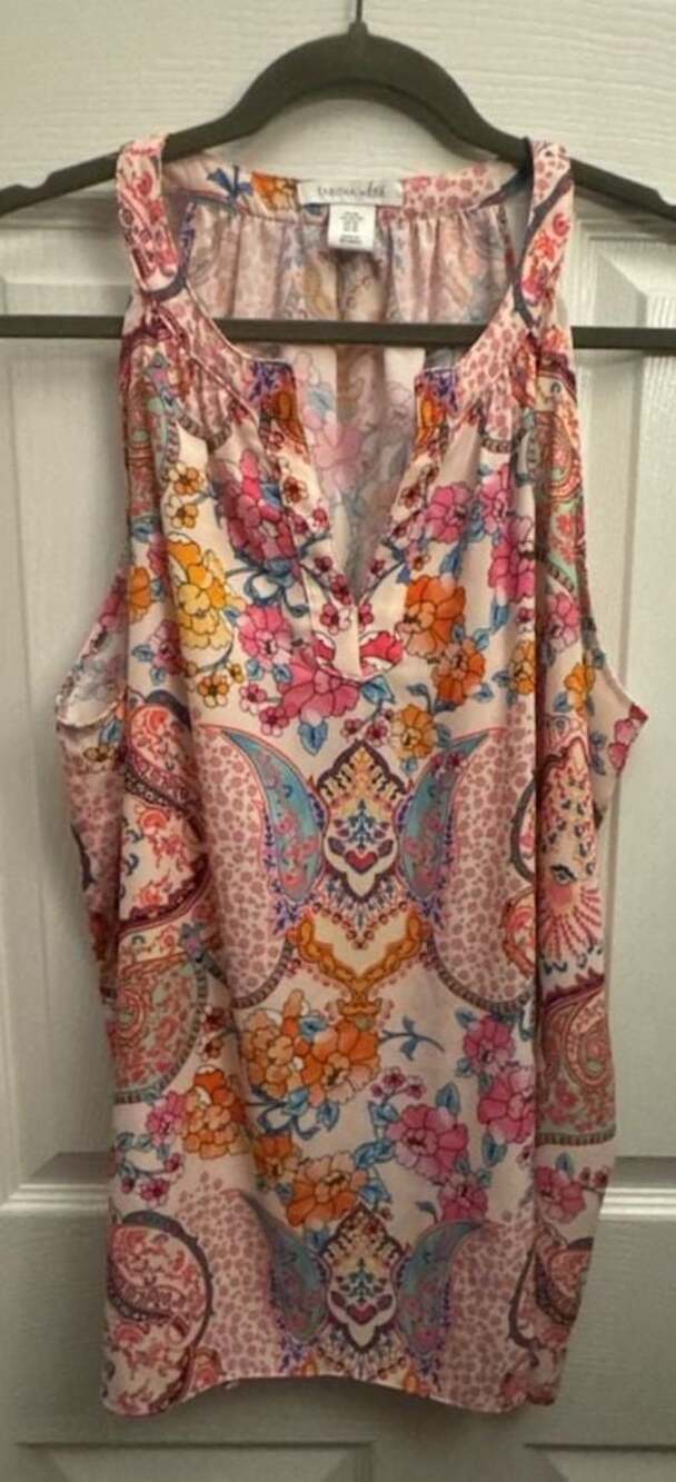 Tabitha Webb Women's Sleeveless Floral Paisley Boho Tank Top size xl